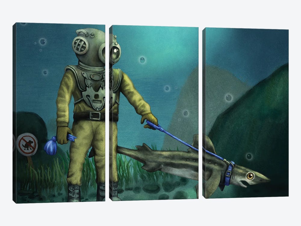 Dogfish by Tim Andraka 3-piece Canvas Print