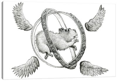 Angelic Hamster Wheel Canvas Art Print - Hamsters