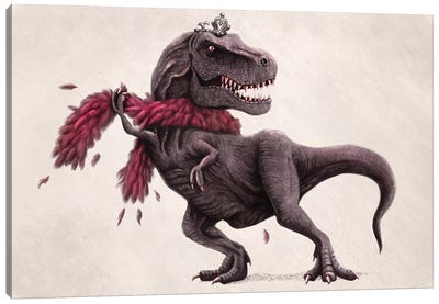 Feathered T-Rex Canvas Art Print - Dinosaur Art
