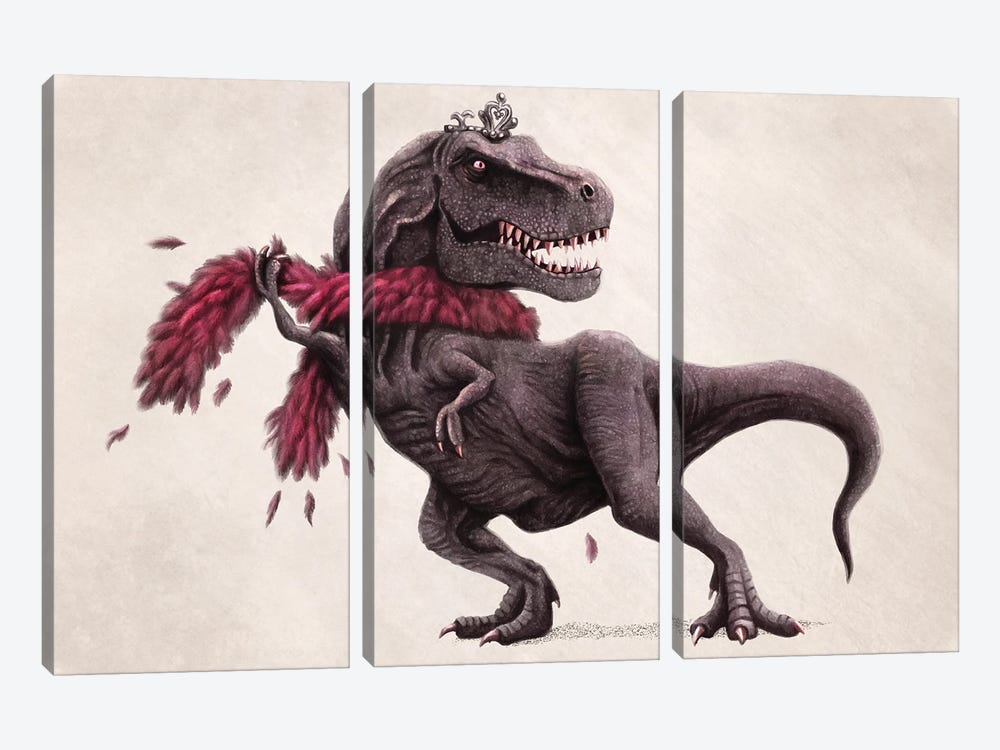 Feathered T-Rex by Tim Andraka 3-piece Canvas Artwork