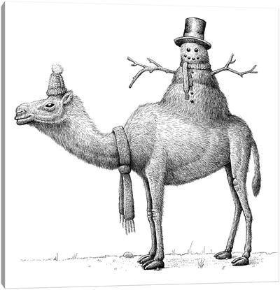 Festive Camel Canvas Art Print - Tim Andraka