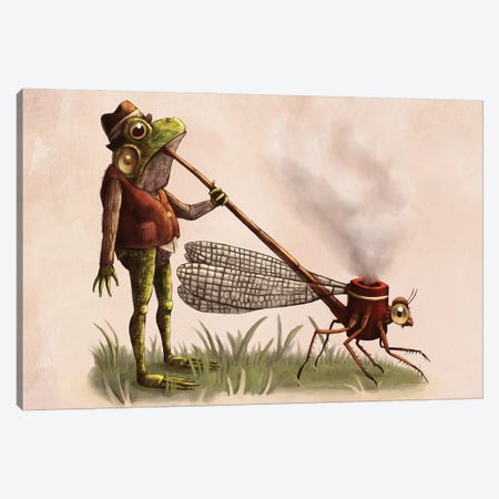 Frog With A Pipe Canvas Print #TAK41} by Tim Andraka Canvas Art Print