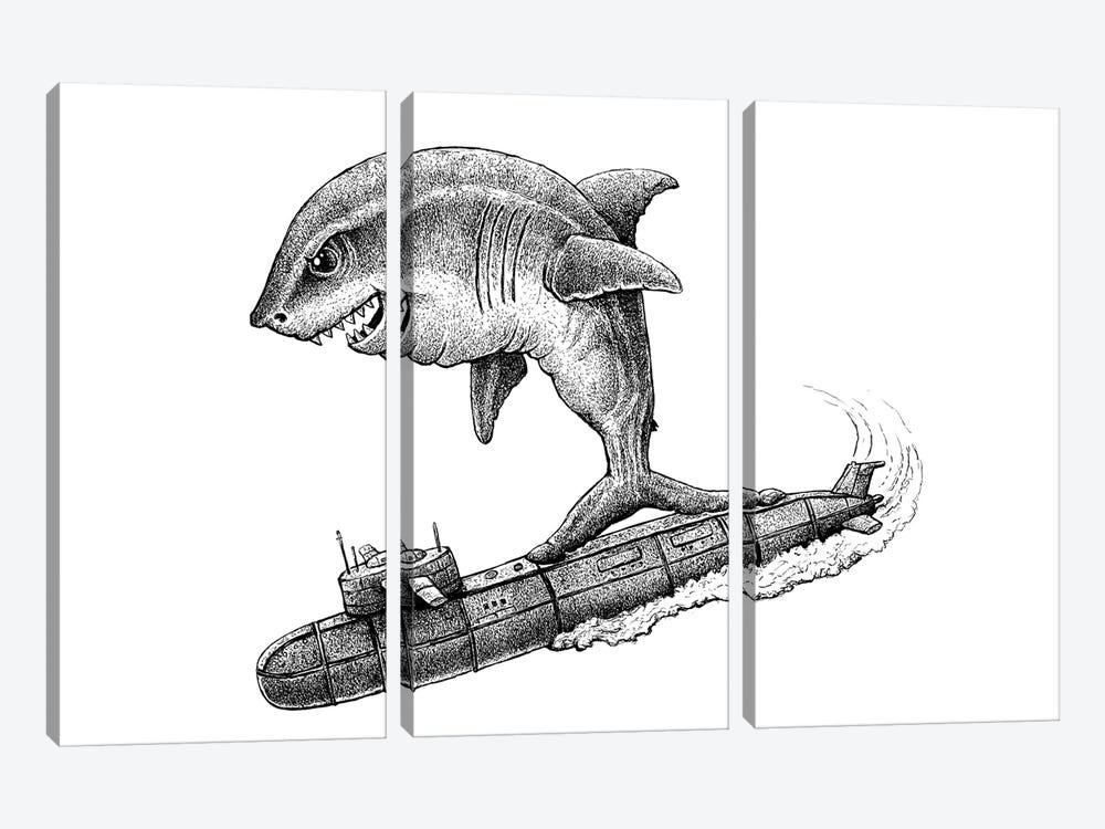 Gnarly Megalodon by Tim Andraka 3-piece Canvas Art