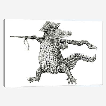 Alligator Warrior Canvas Print #TAK46} by Tim Andraka Canvas Artwork
