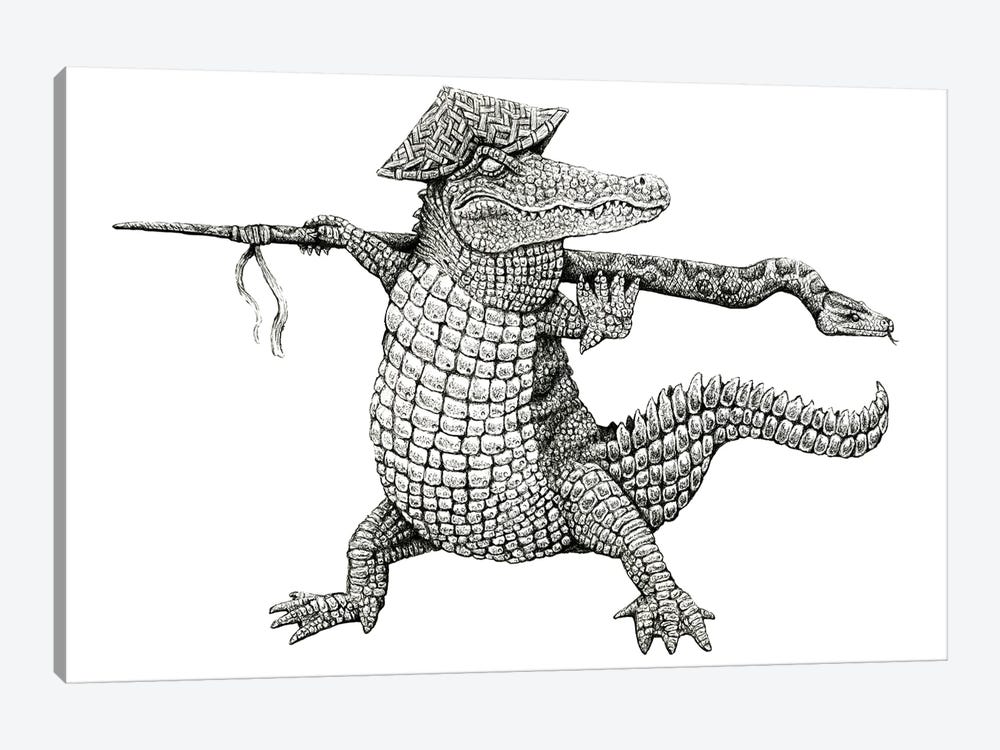 Alligator Warrior by Tim Andraka 1-piece Canvas Print
