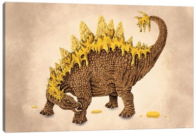Nacho Stegosaurus Canvas Art Print - Tim Andraka