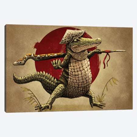 Alligator Warrior Canvas Print #TAK55} by Tim Andraka Art Print