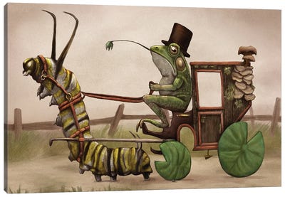 Pond Stroll Canvas Art Print - Caterpillars