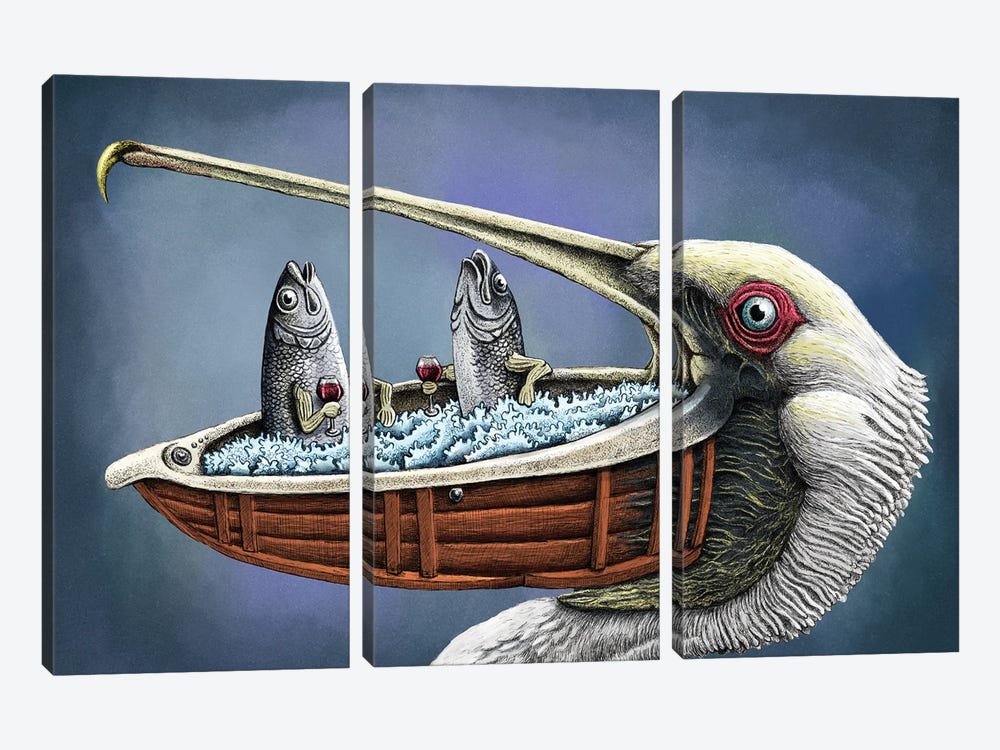 Red Herring by Tim Andraka 3-piece Canvas Print