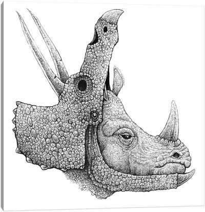 Rhino Disguise Canvas Art Print - Dinosaur Art