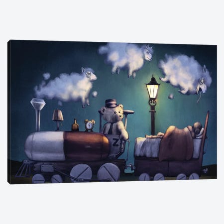 Sleep Train Canvas Print #TAK72} by Tim Andraka Canvas Art