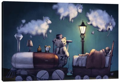Sleep Train Canvas Art Print - Tim Andraka