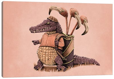 Club Heads Canvas Art Print - Crocodile & Alligator Art