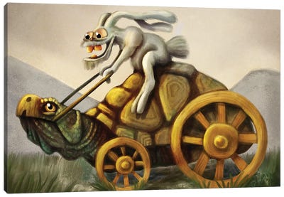 Slow And Steady Canvas Art Print - Carriage & Wagon Art