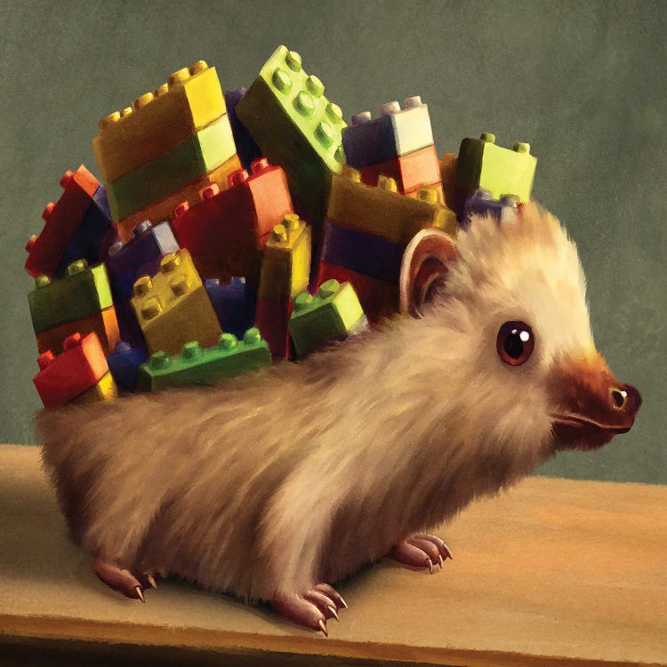 Toy Brick Hedgehog by Tim Andraka wall art