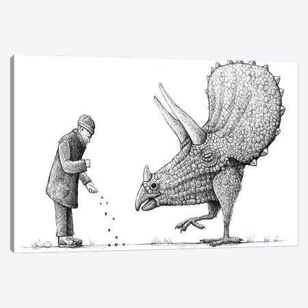 Triceratops Feeder Canvas Print #TAK88} by Tim Andraka Art Print