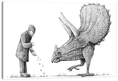 Triceratops Feeder Canvas Art Print - Tim Andraka