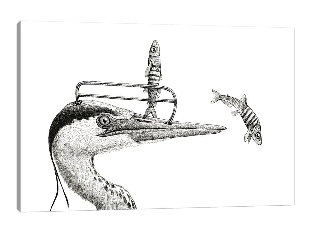 Tim Andraka Large Canvas Art Prints - Ulterior Motives ( Animals > Sea Life > Fish art) - 40x60 in