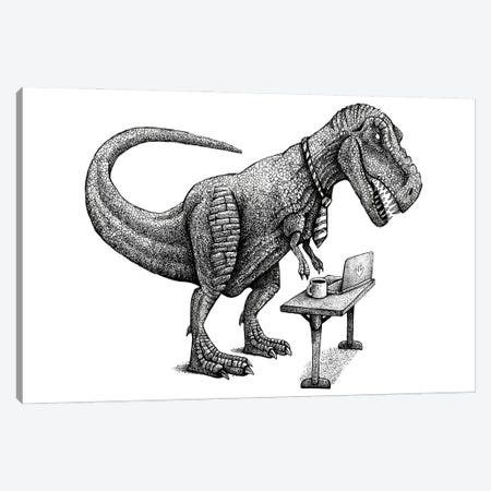 Consultant T-Rex - Black And White Canvas Print #TAK9} by Tim Andraka Art Print
