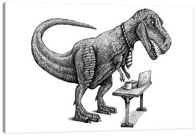 Consultant T-Rex - Black And White Canvas Art Print - Tyrannosaurus Rex Art