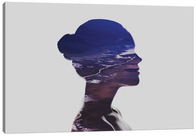 Silhouette V Canvas Art Print - Double Exposure Photography