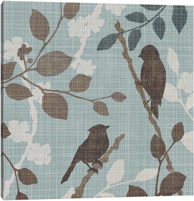 A Sparrow's Garden II Canvas Art Print - Sparrows