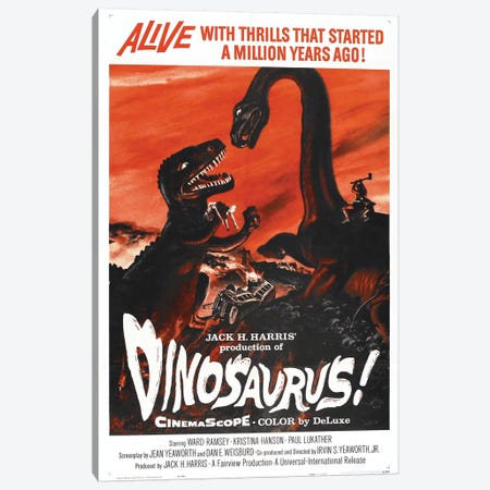Dinosaurus! (1960) Movie Poster Canvas Print #TAP10} by Top Art Portfolio Canvas Art Print