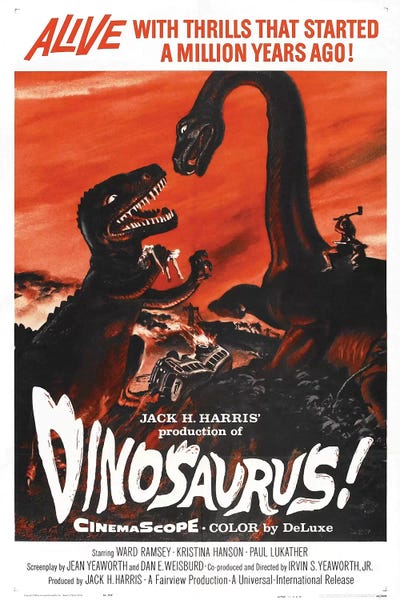 Top Art Portfolio: Dinosaurus! (1960) Movie Poster by Top Art Portfolio