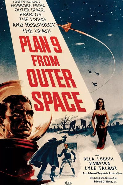 Aliens: Ed Wood's Plan 9 From Outer Space (1959) Movie Poster by Top Art Portfolio
