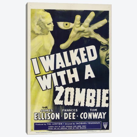 I Walked With A Zombie (1943) Movie Poster Canvas Print #TAP17} by Top Art Portfolio Canvas Art