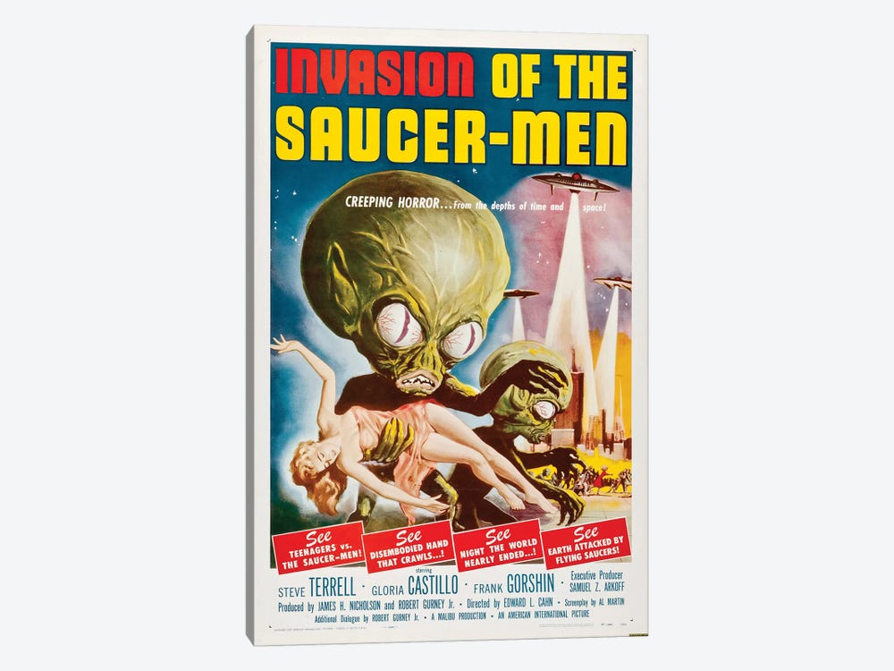 Invasion Of The Saucer-Men (1957) Movie Poster by Top Art Portfolio 1-piece Art Print
