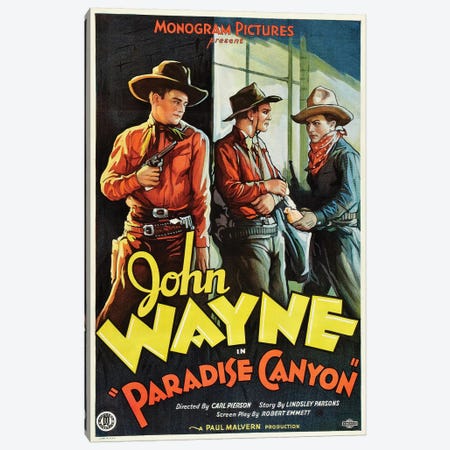 Paradise Canyon Starring John Wayne (1935) Movie Poster Canvas Print #TAP22} by Top Art Portfolio Canvas Wall Art