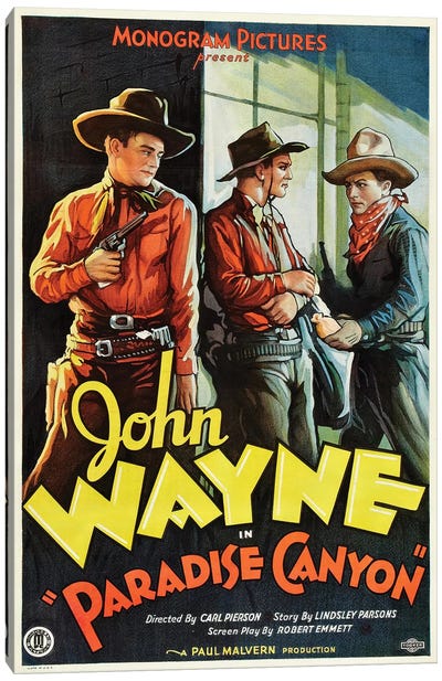 Paradise Canyon Starring John Wayne (1935) Movie Poster Canvas Art Print