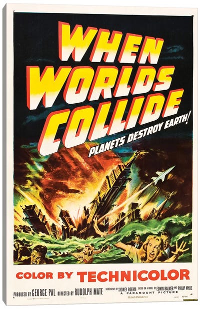When Worlds Collide (1951) Movie Poster Canvas Art Print - Alien Art