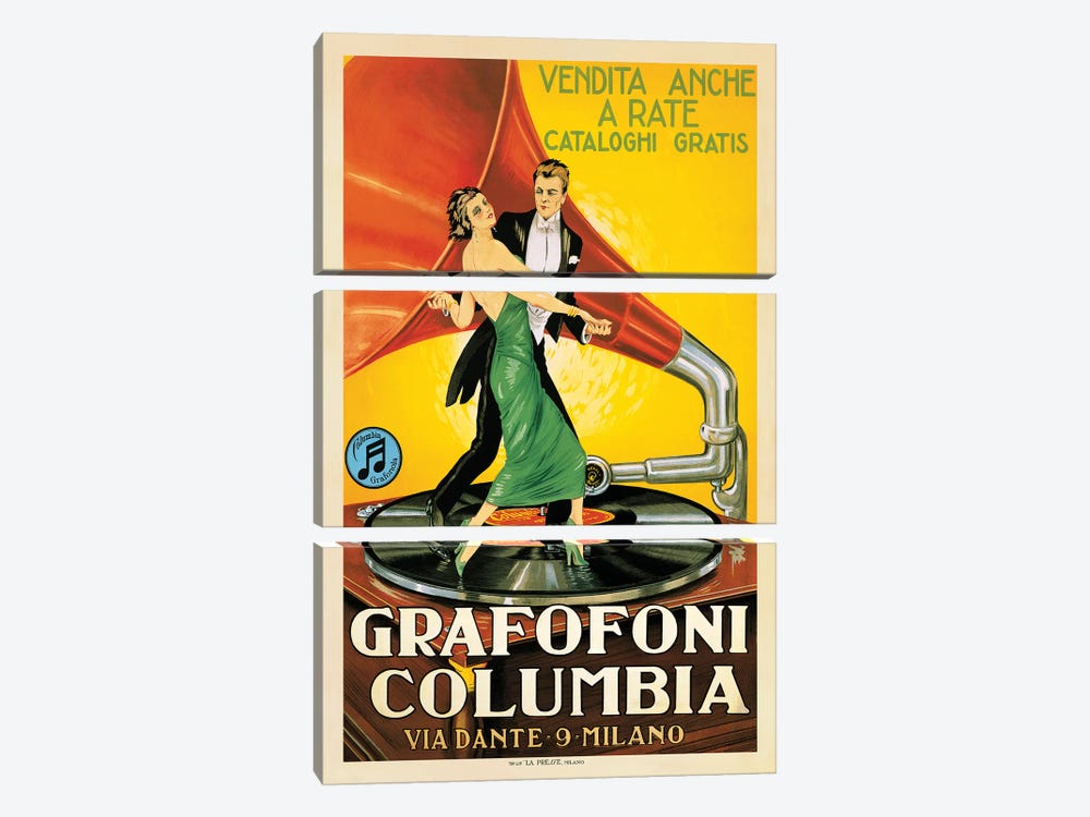 Grafofoni Columbia, 1920 Ca. by Top Art Portfolio 3-piece Canvas Art