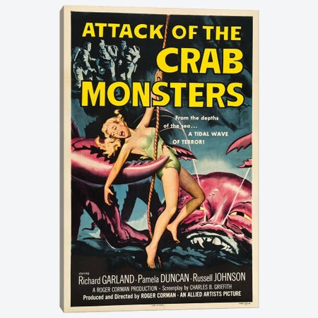 Attack Of The Crab Monsters (1957) Movie Poster Canvas Print #TAP3} by Top Art Portfolio Art Print