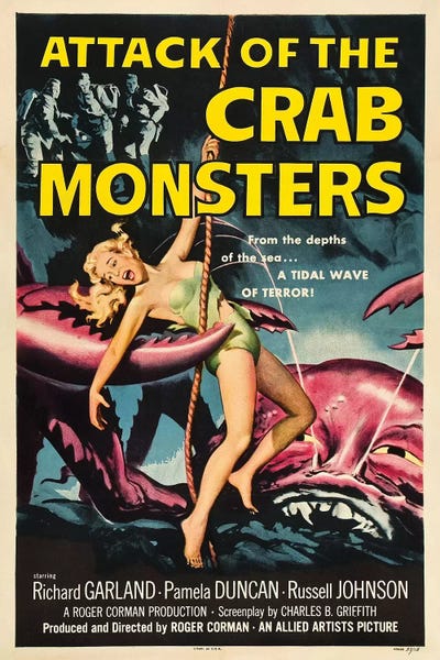 Monsters: Attack Of The Crab Monsters (1957) Movie Poster by Top Art Portfolio