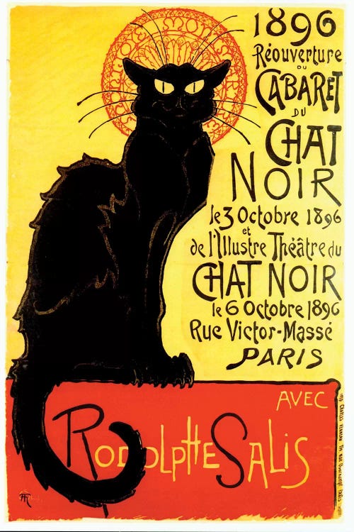 Cabaret du Chat Noir, 1896 by Theophile Alexandre Steinlen wall art