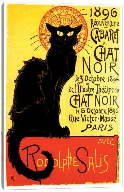 Cabaret du Chat Noir, 1896 Canvas Art Print - Animal Typography