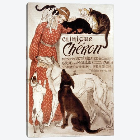 French Veterinary Clinic. Canvas Print #TAS2} by Theophile Alexandre Steinlen Canvas Artwork