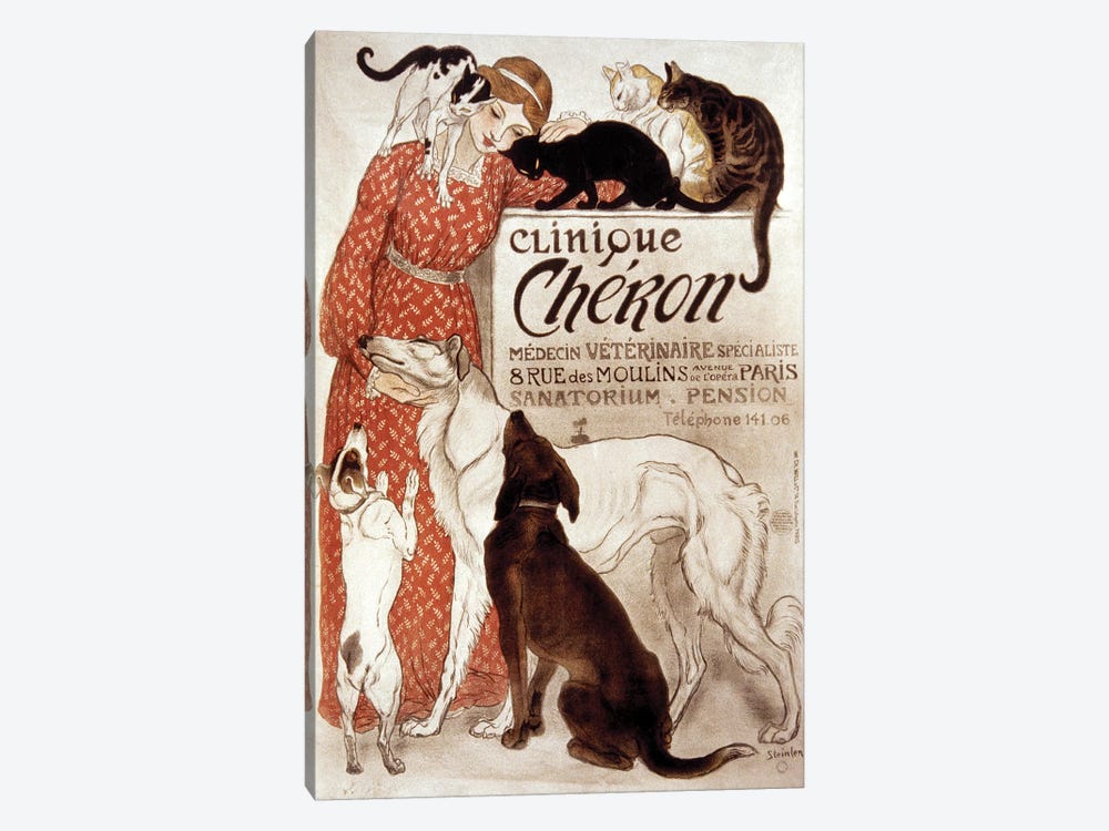 French Veterinary Clinic. by Theophile Alexandre Steinlen 1-piece Art Print