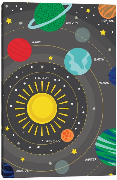 Into Orbit Canvas Art Print - Solar System Art