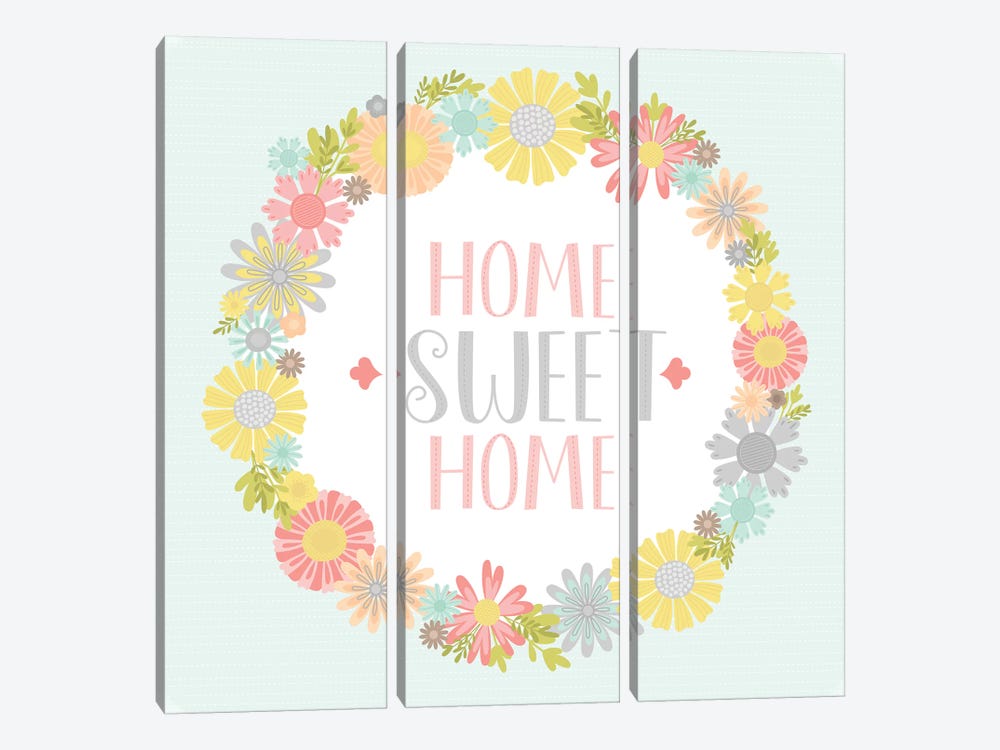Home Sweet Home by Alison Tauber 3-piece Canvas Wall Art