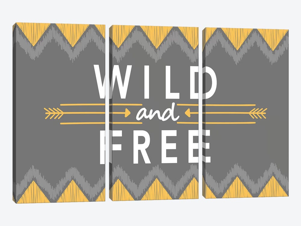 Wild And Free by Alison Tauber 3-piece Canvas Wall Art