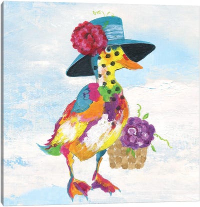 Groovy Duck and Sky Canvas Art Print - Tava Studios