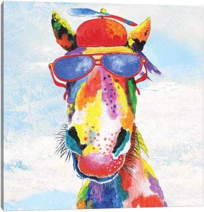 Groovy Horse and Sky Canvas Art Print - Tava Studios