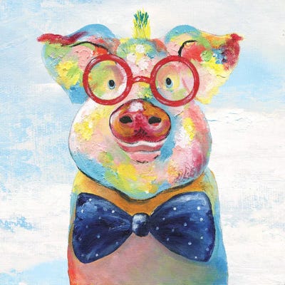 Groovy Pig and Sky by Tava Studios multi panel art