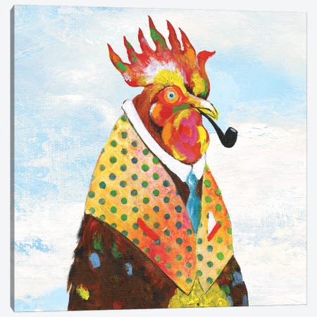 Groovy Rooster and Sky Canvas Print #TAV107} by Tava Studios Art Print