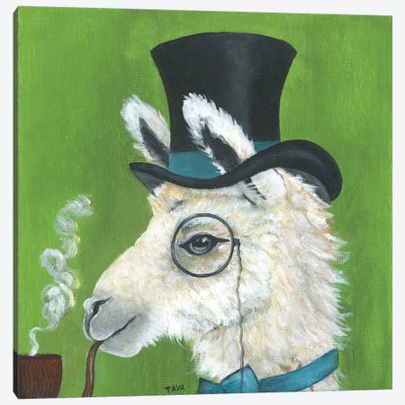 Llama and Pipe Canvas Print #TAV116} by Tava Studios Canvas Wall Art