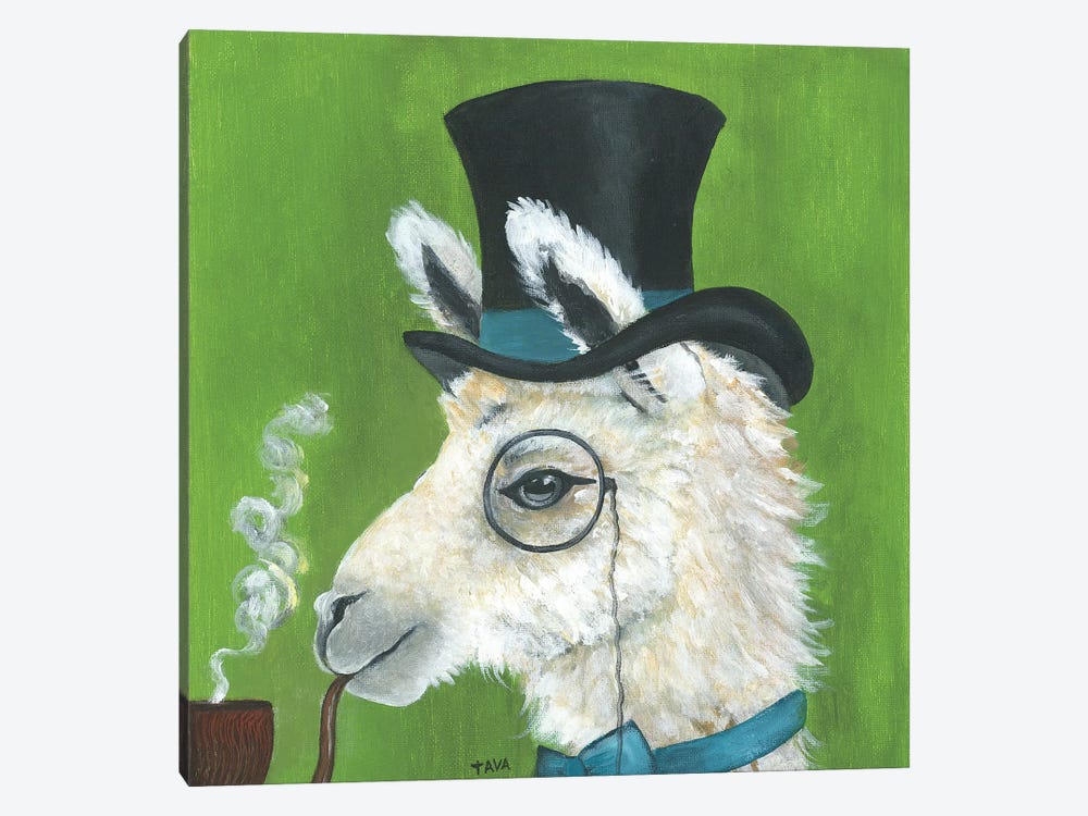 Llama and Pipe by Tava Studios 1-piece Canvas Print